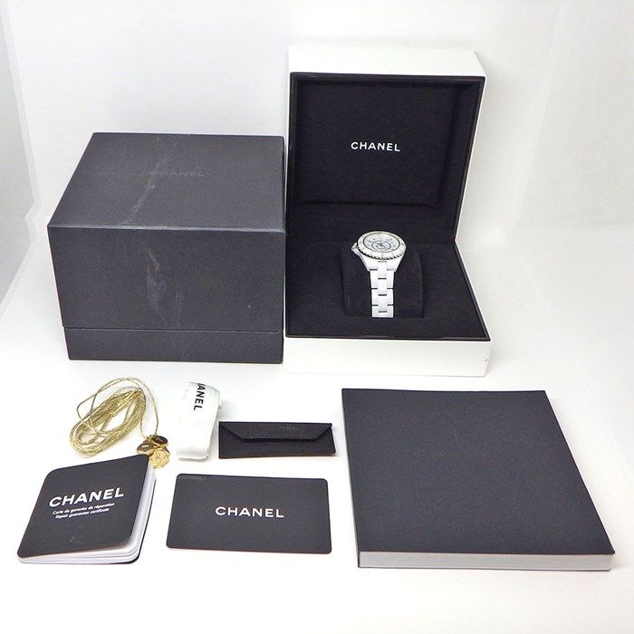 Chanel J12 H5703 Diamond Index White Dial Ceramic Watch