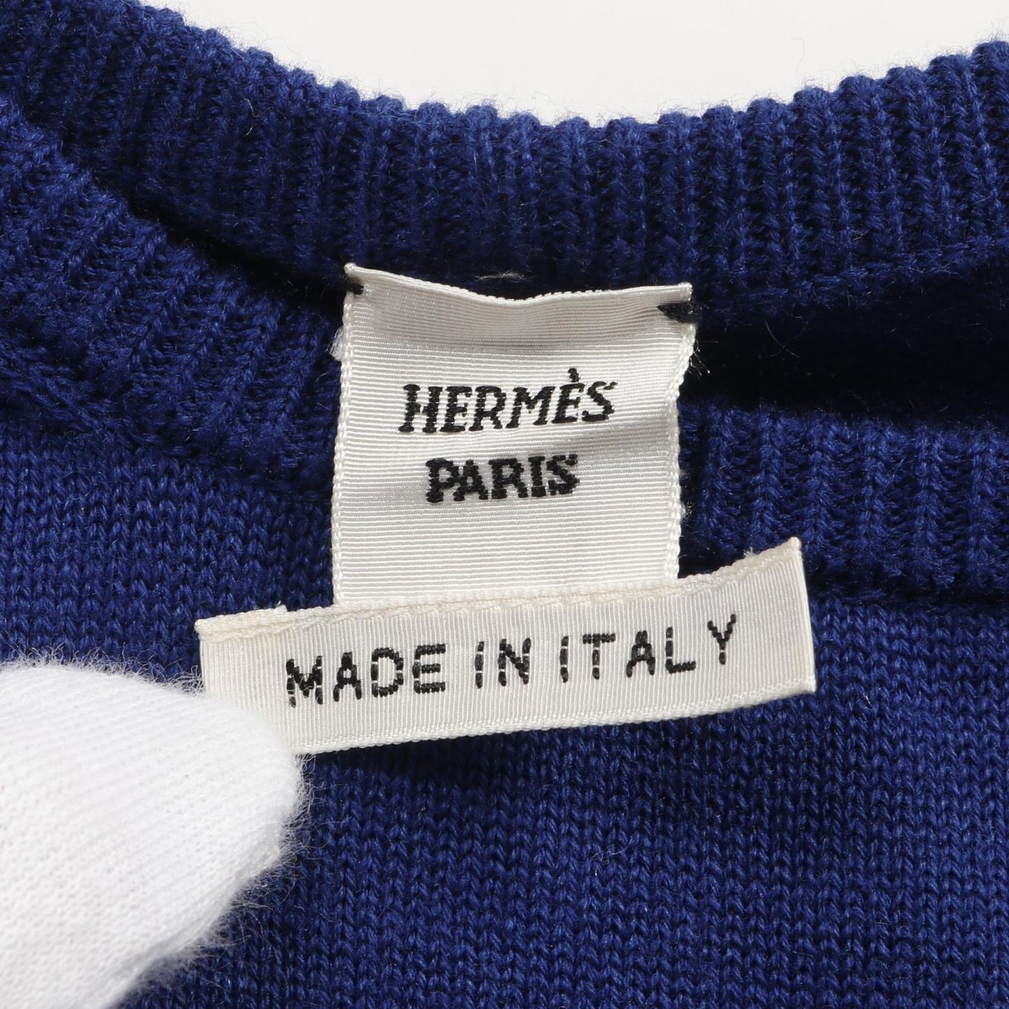 HERMES Silk Cotton Dress in Elegant Blue - Size 34