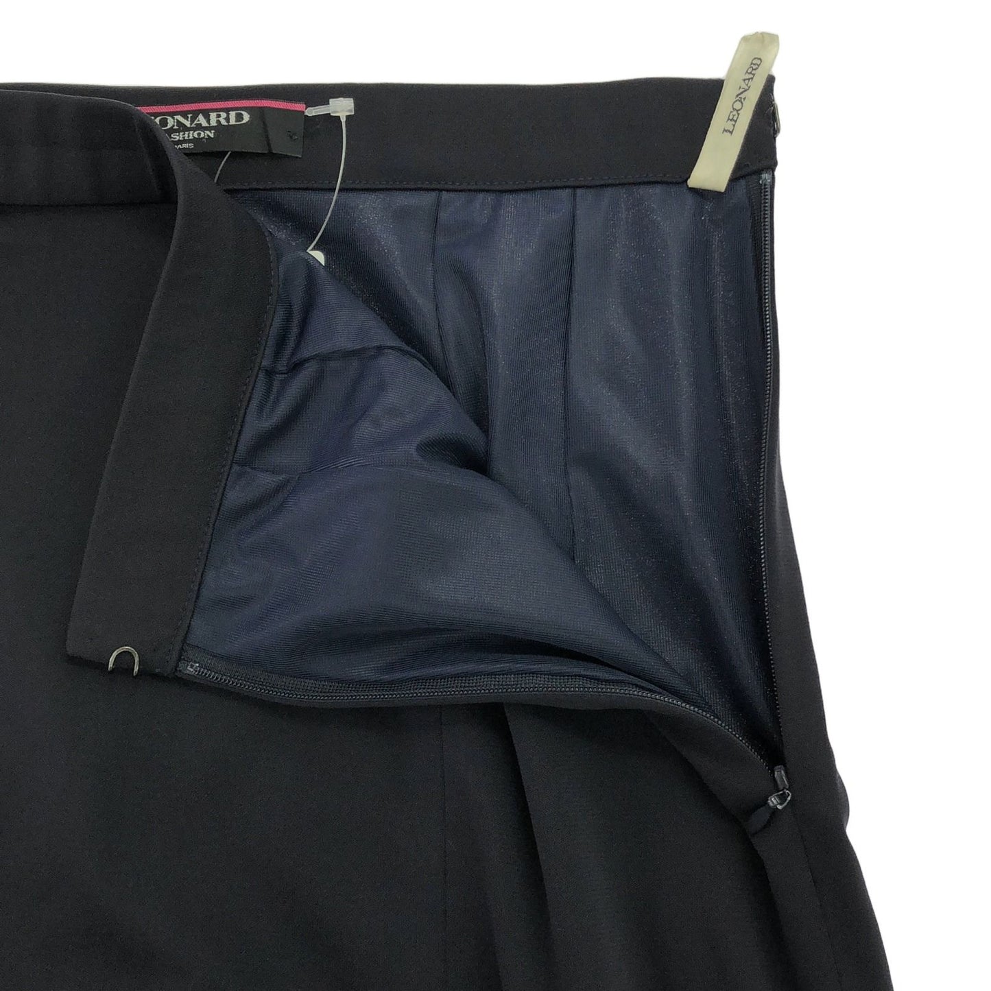 LEONARD FASHION Navy Polyester Skirt - Timeless Elegance