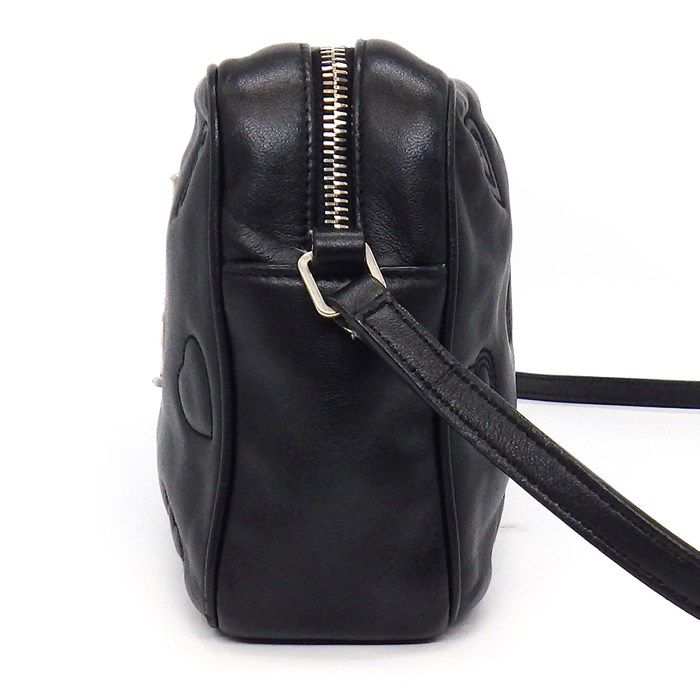 YSL Lou Camera Bag Heart in Black & Red Calfskin Leather