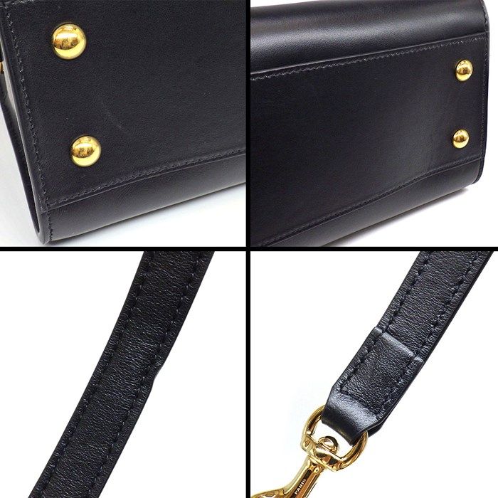 YSL Cassandra Baby Cabas Handbag in Black Calfskin Leather