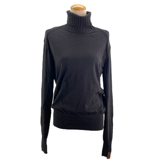 Louis Vuitton Ribbed Accent Turtleneck Sweater - Black Wool XS