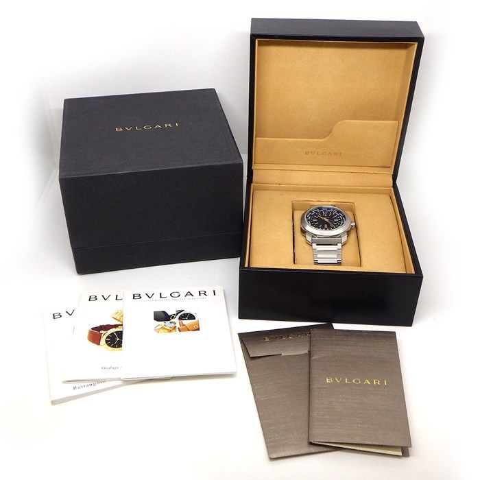 BVLGARI Octo Roma World Time Automatic Watch - Blue Dial