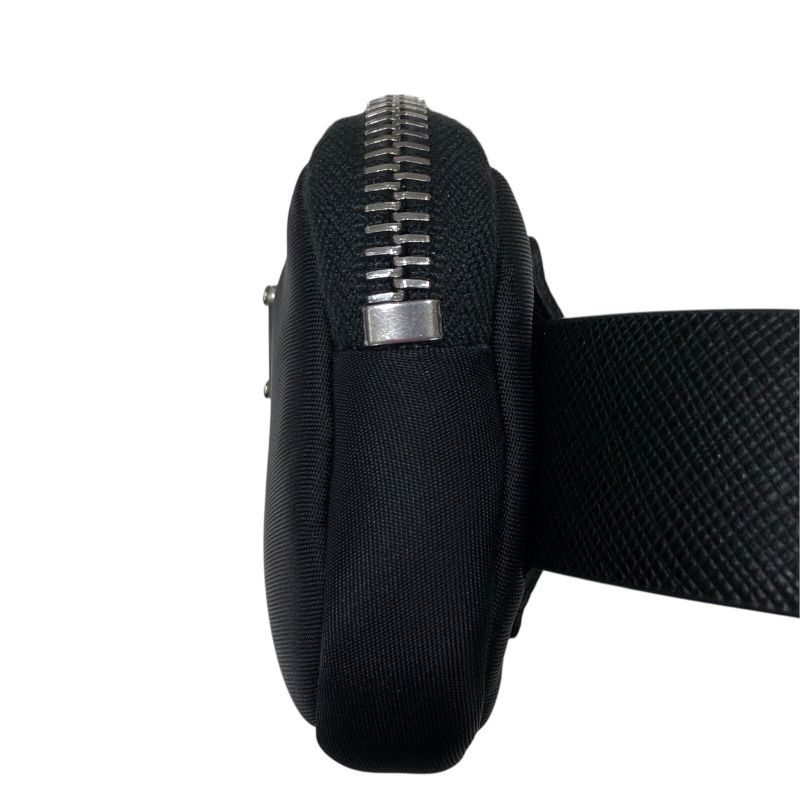 PRADA Saffiano Pouch Belt 34/85 Black & Gold Hardware