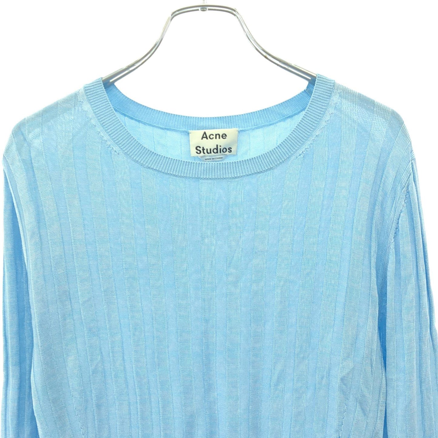 ACNE STUDIOS Light Blue Rayon Knit Sweater - Exquisite Craftsmanship