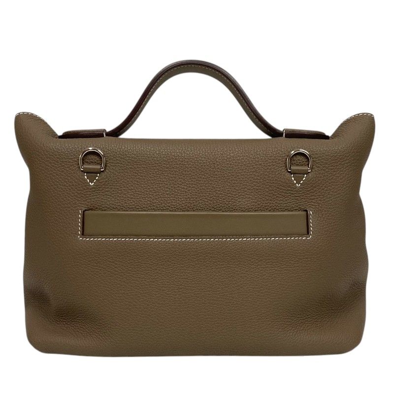 HERMES Vanquatre 29 Handbag in Etoupe with Silver Hardware