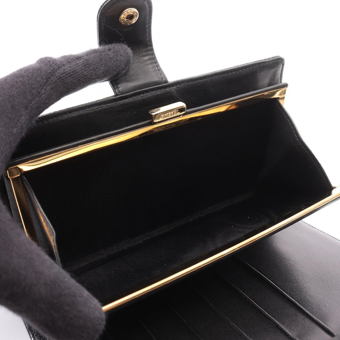 CHANEL Coco Mark Black Leather Wallet - Timeless Elegance