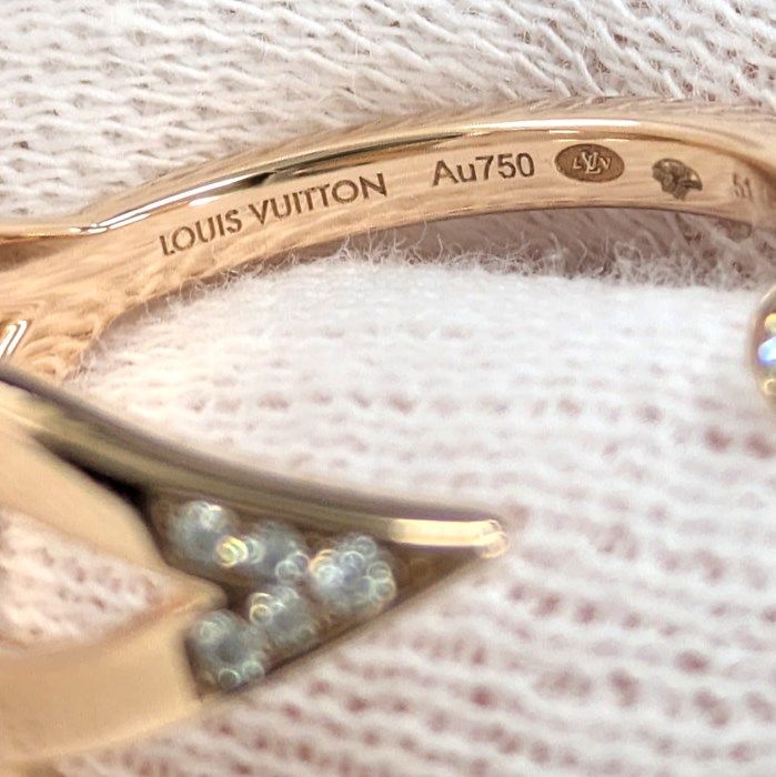 Louis Vuitton Ombre Blossom Open Ring with Diamonds in K18 Pink Gold