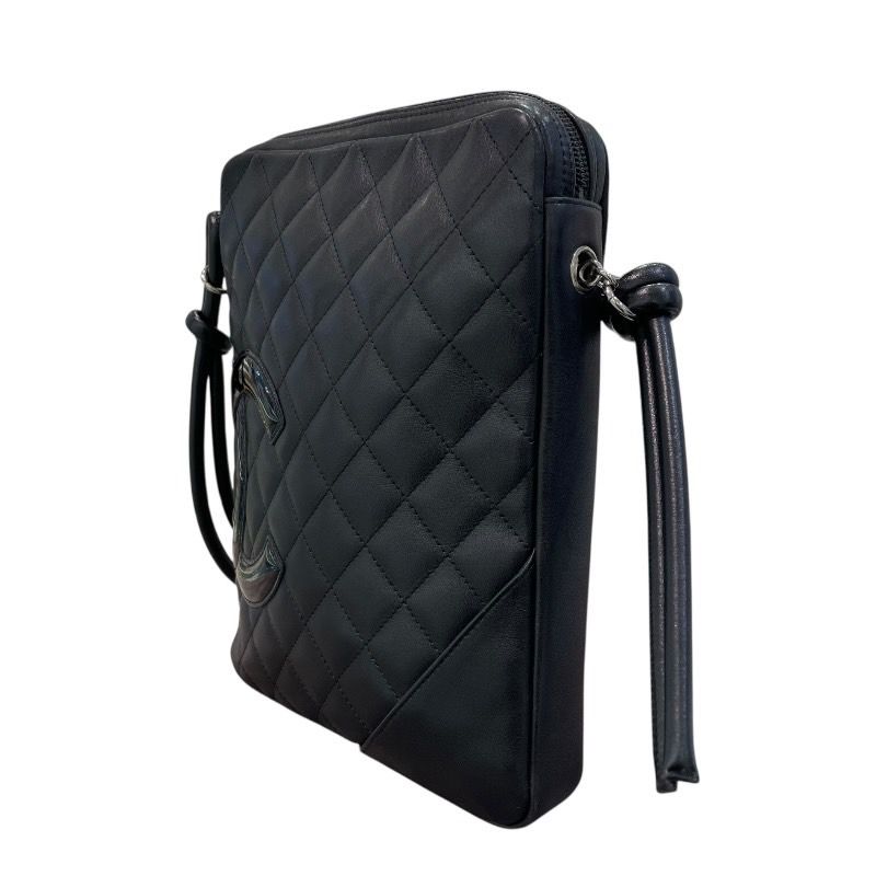 CHANEL Cambon Line Medium Shoulder Bag - Black & Silver Hardware