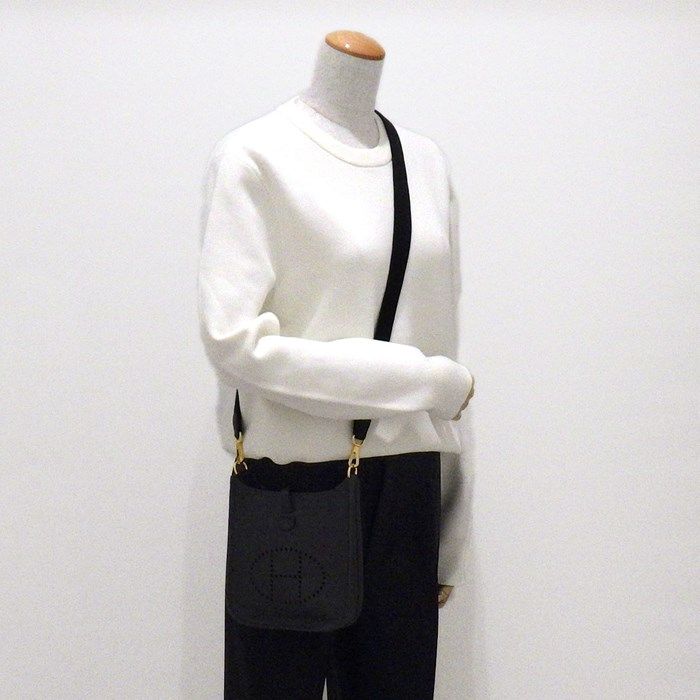 HERMES Evelyne TPM Shoulder Bag - Black Togo Leather, 2024