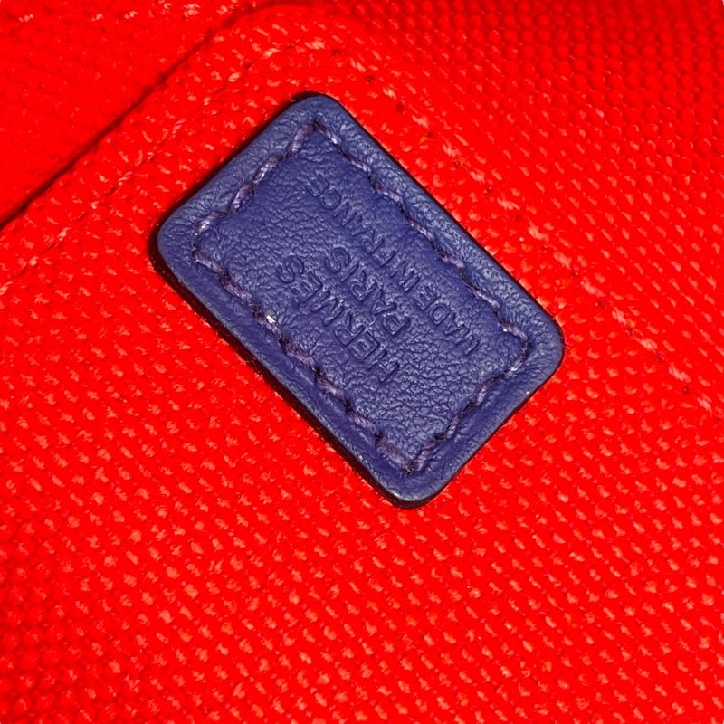 HERMES Staple 28 Handbag in Orange/Blue - Exquisite Craftsmanship