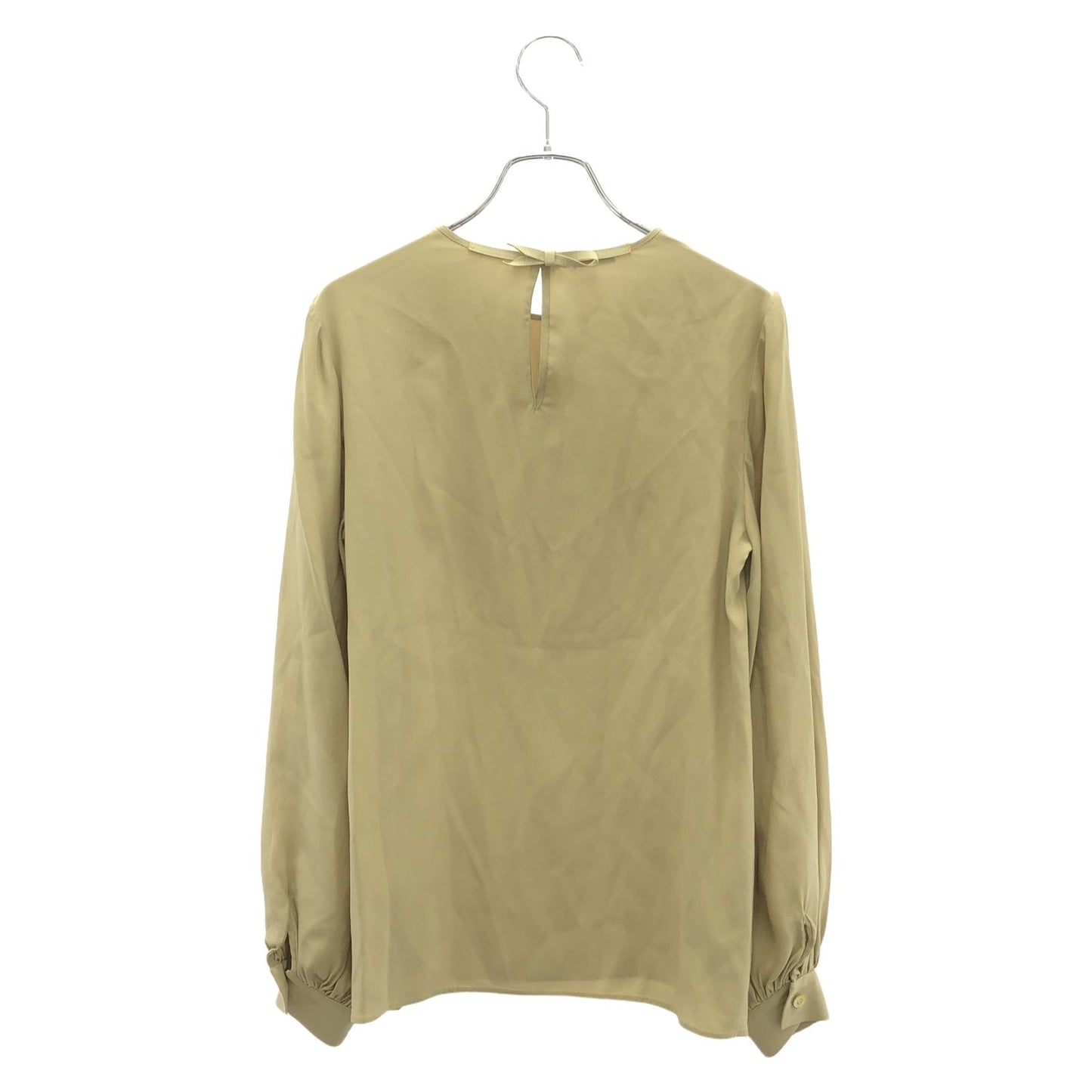 Kiton Silk Blouse with Ribbon Detail in Beige - Size 40
