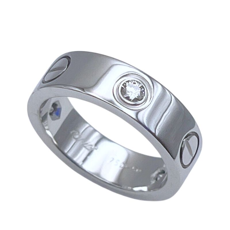 Cartier Love Ring in K18 White Gold with Diamonds - Size 50