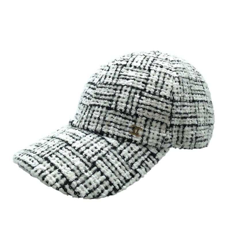 CHANEL Tweed Baseball Cap in White - Exquisite Cotton Craftsmanship