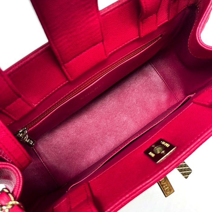 Chanel Business Affinity Handbag A93750 in Red Caviar Leather