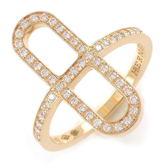 HERMES Ever Chaine d'Ancre Diamond Ring in K18 Pink Gold
