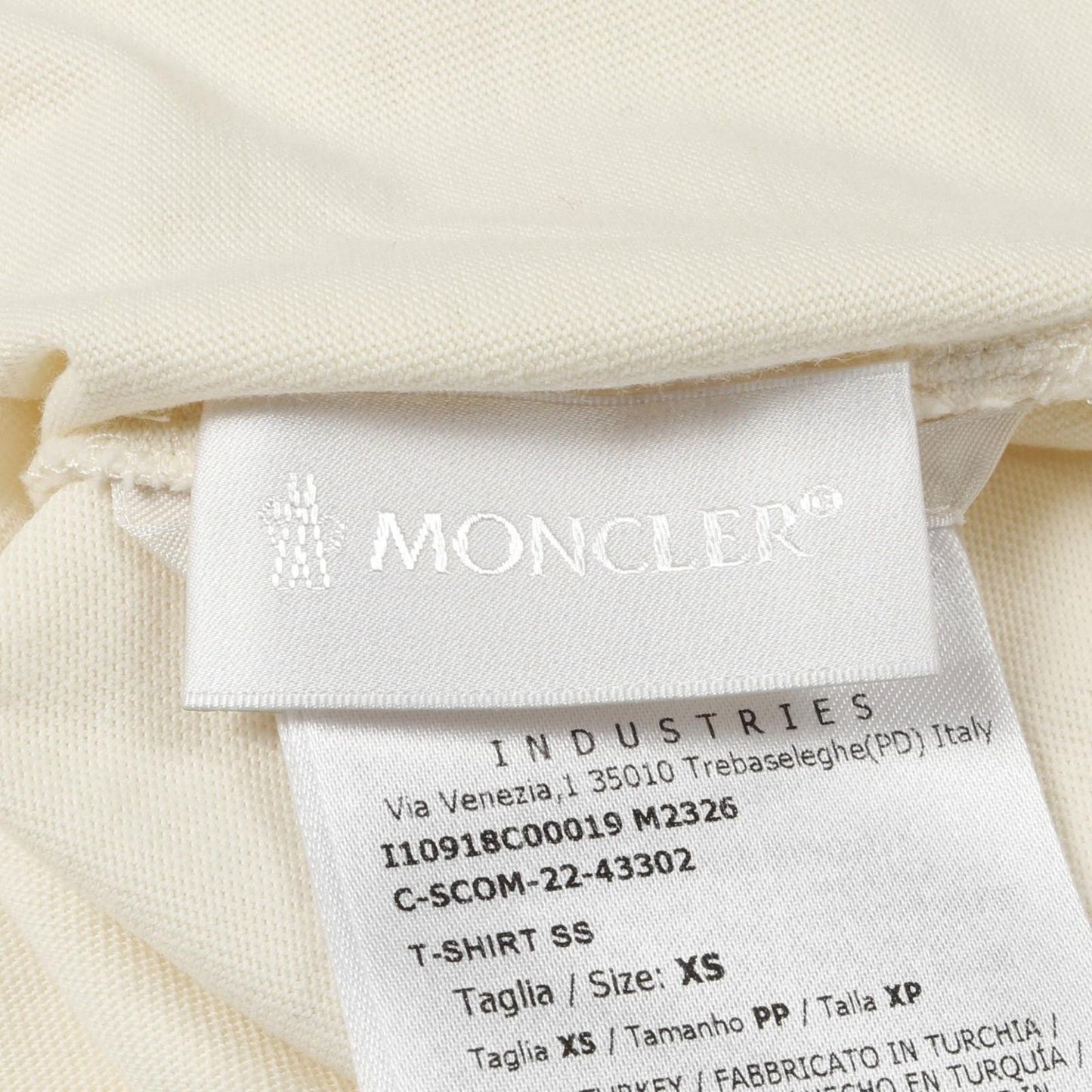 MONCLER Logo Cotton T-Shirt in Ivory - Exclusive Luxury Wear