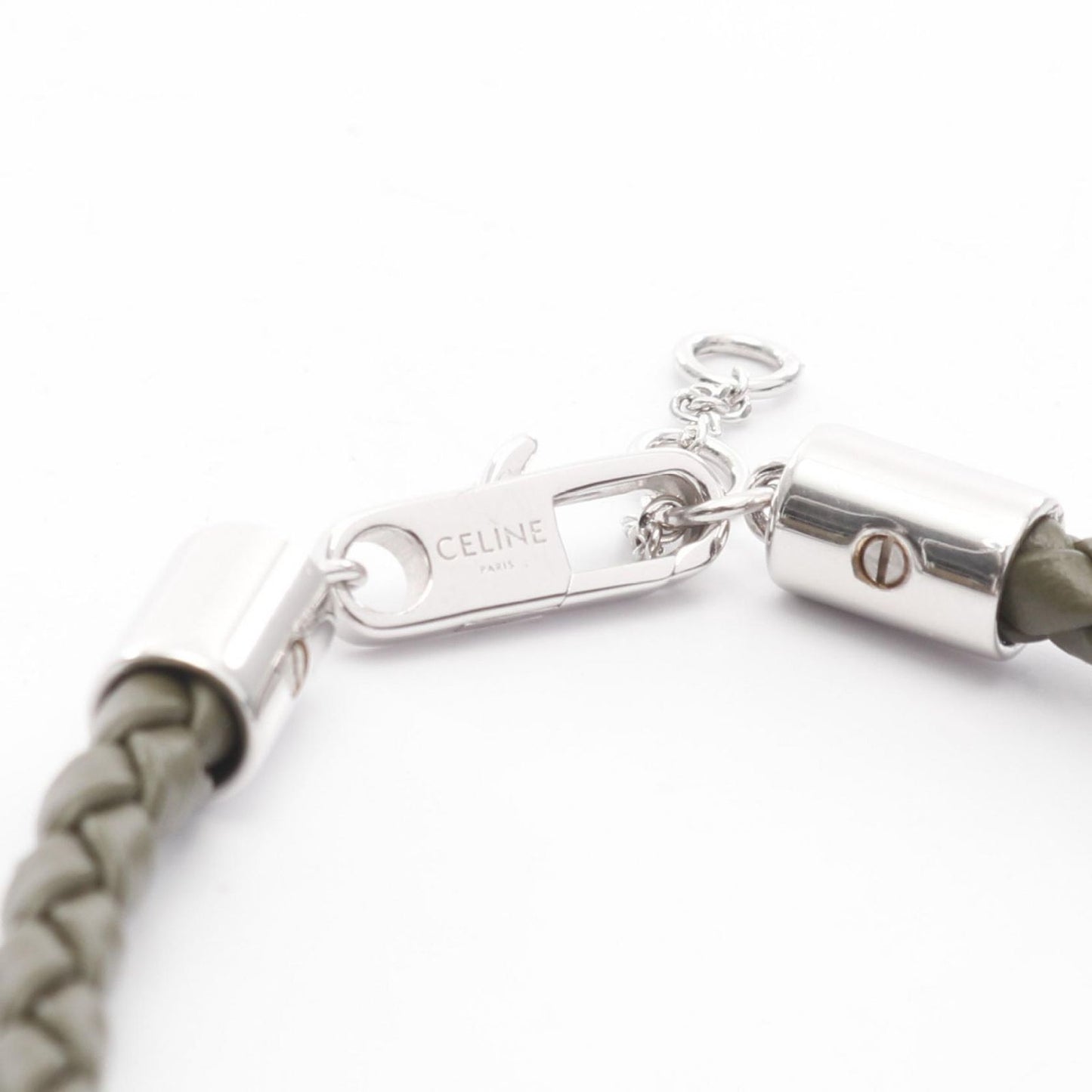 CELINE Triomphe Beach Bracelet in Khaki/Silver - Exquisite Craftsmanship