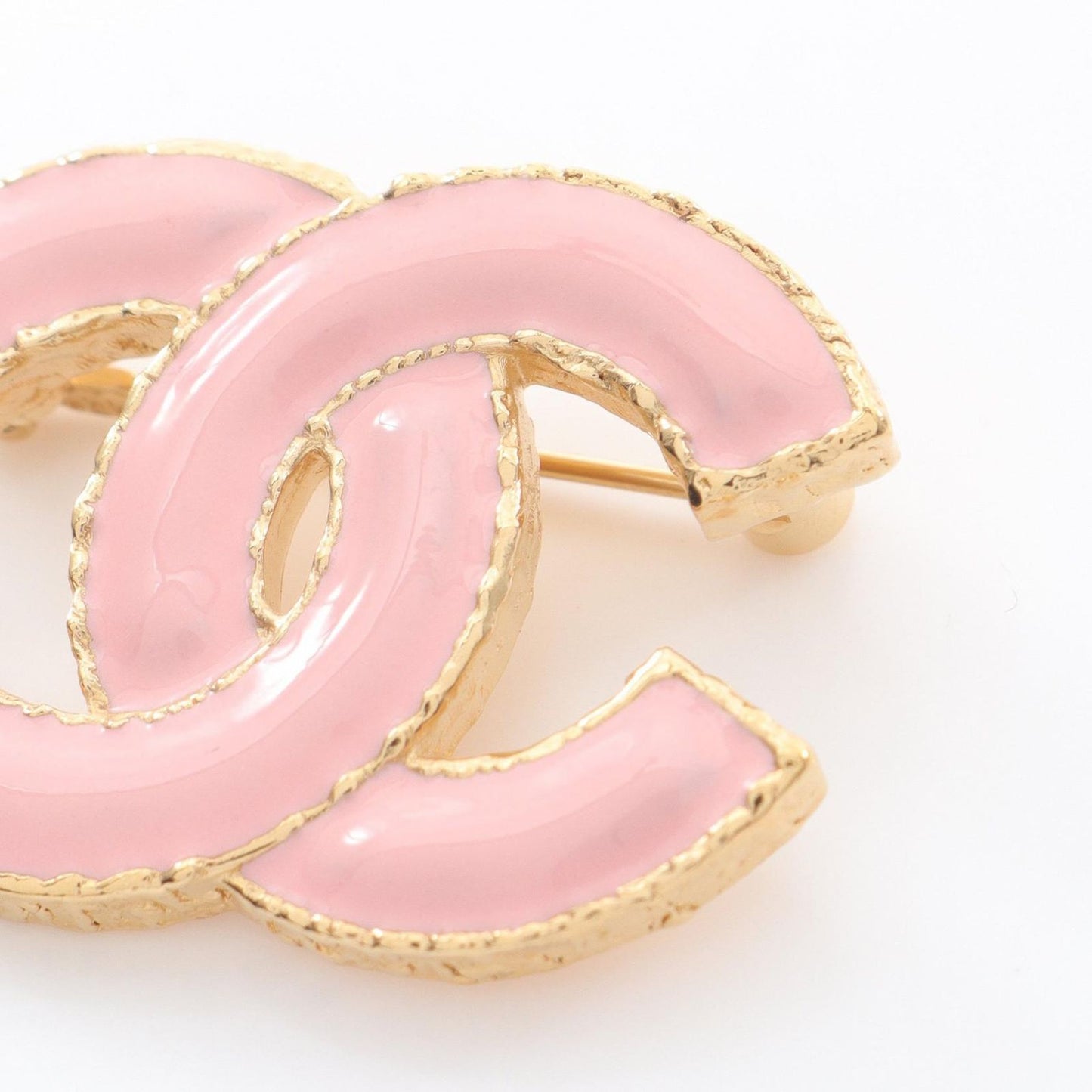 CHANEL Coco Mark Brooch in Pink Gold Plating - Timeless Elegance
