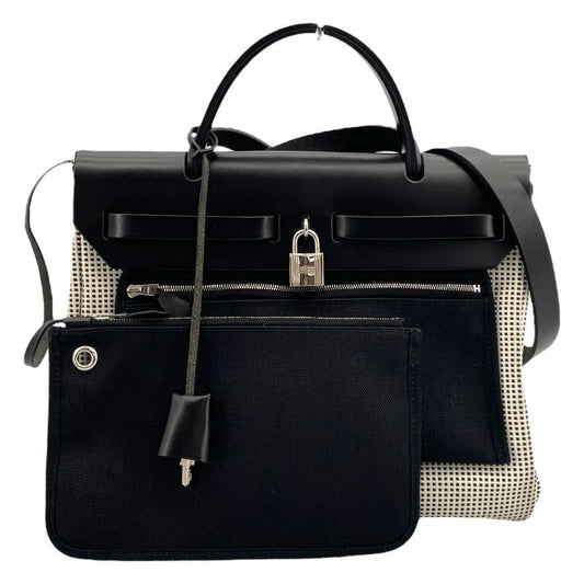 HERMES Émile Bag Zip PM Z刻 Black with Silver Hardware