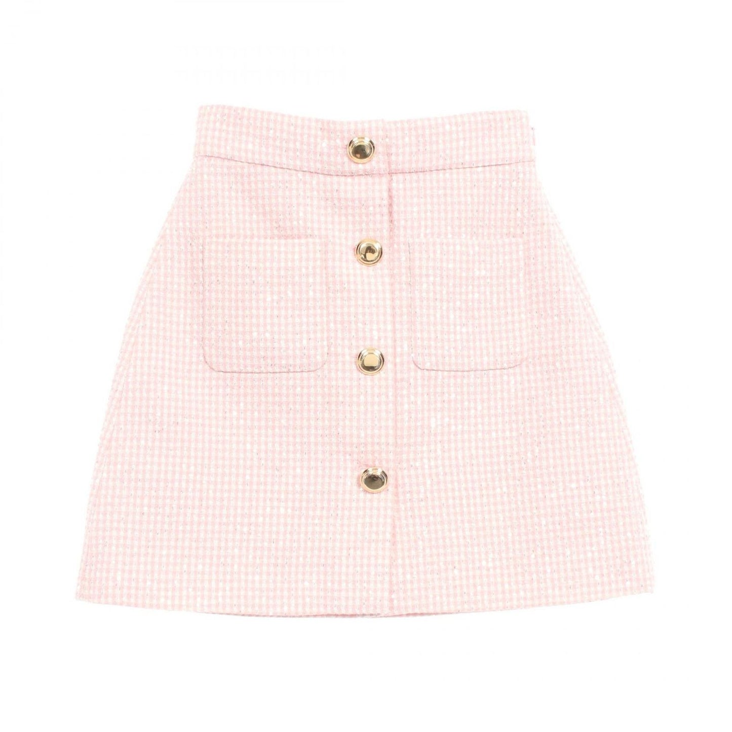 Miu Miu Tweed Skirt in Pink & White - Exquisite Wool Craftsmanship