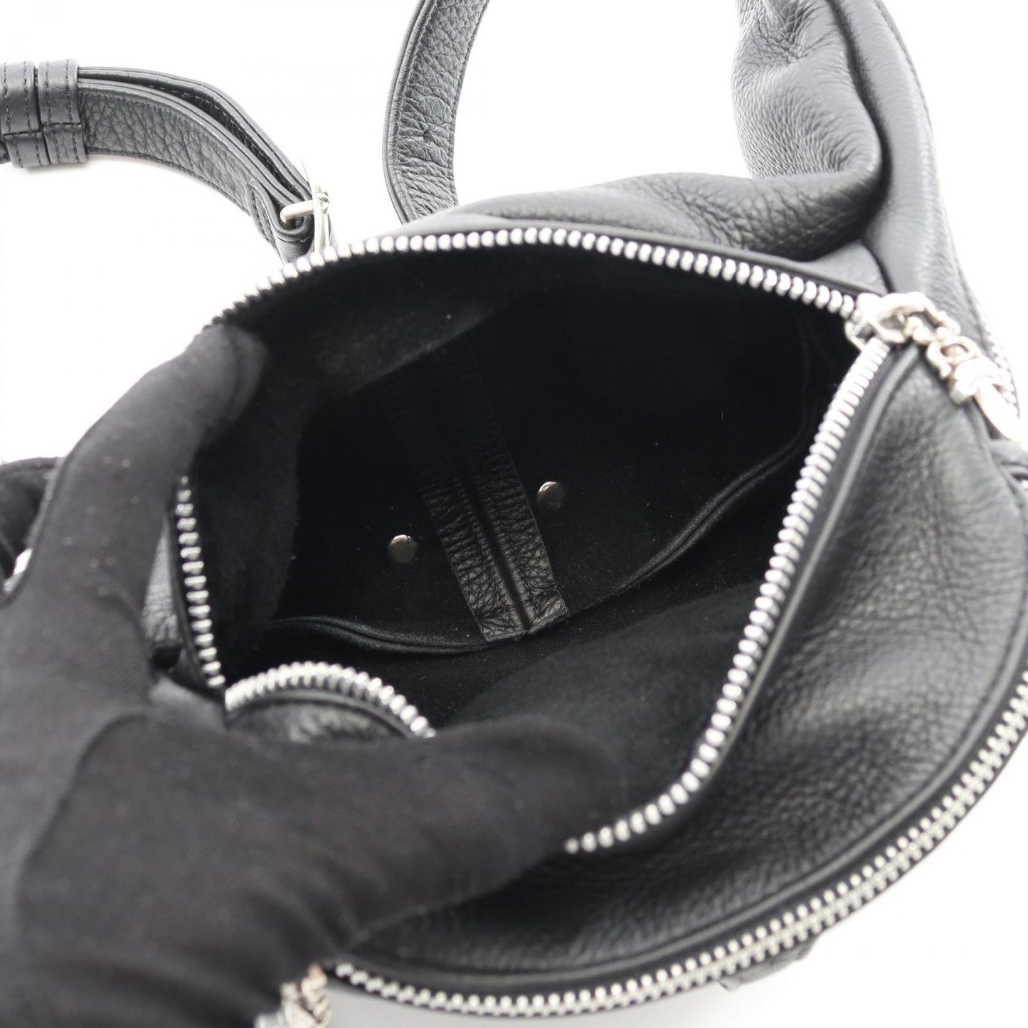 CHROME HEARTS Black Leather Waist Bag - Timeless Elegance