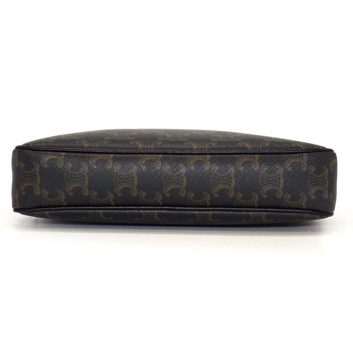 CELINE Medium Messenger Bag in Black Trionf Canvas & Calfskin
