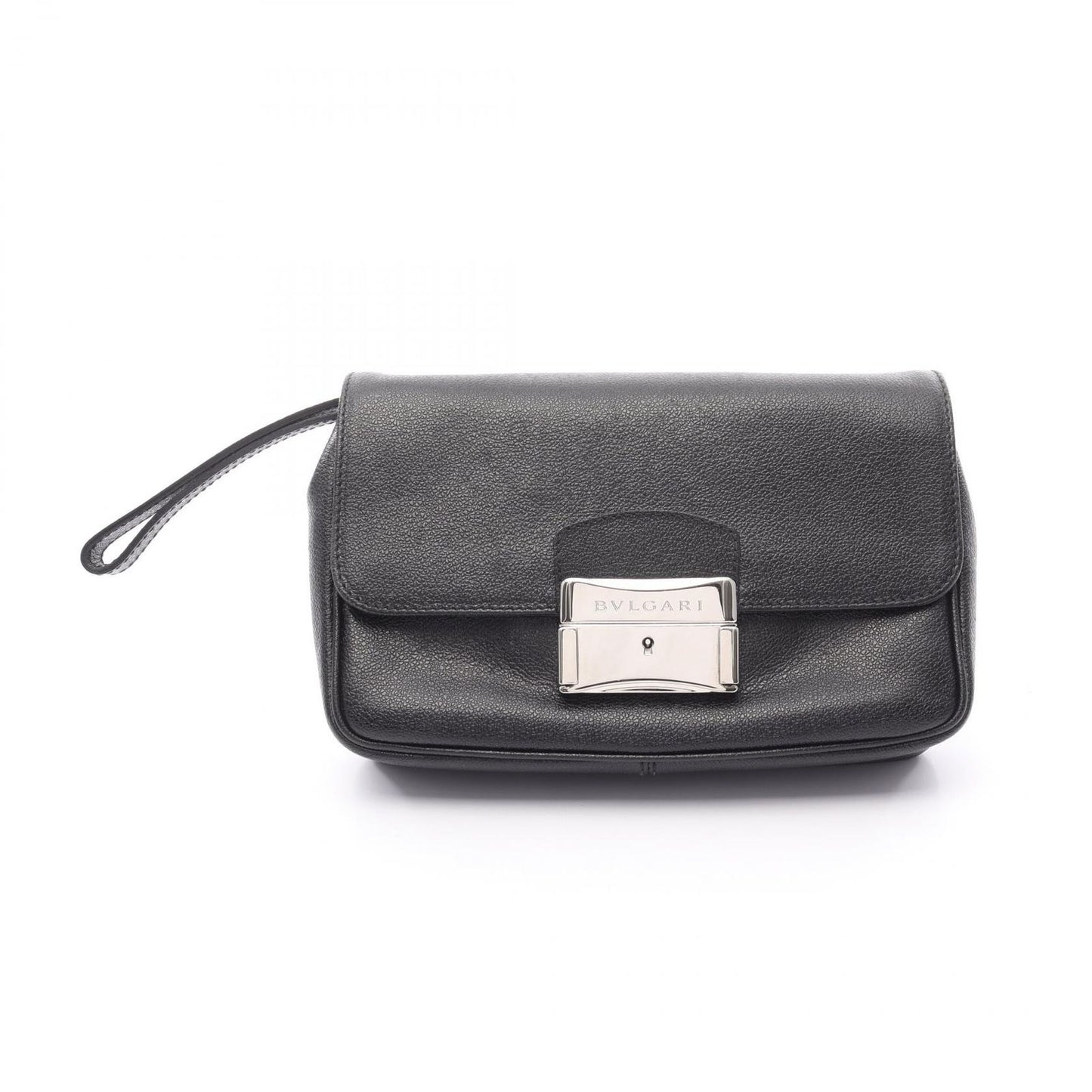 BVLGARI Black Leather Clutch Bag - Timeless Elegance
