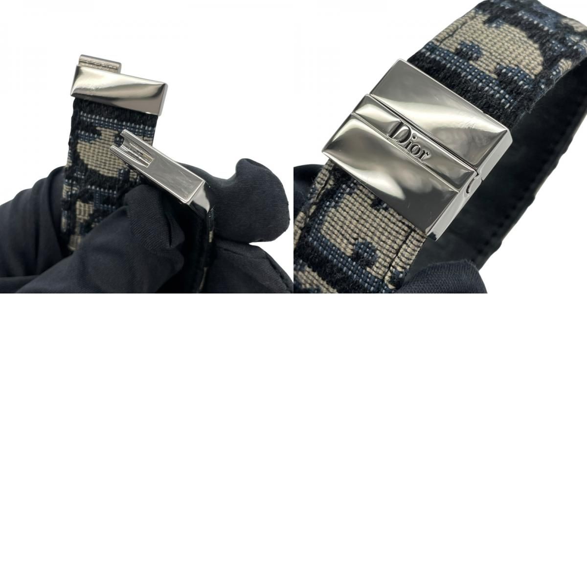 Christian Dior Oblique Bracelet in Navy Canvas - Exquisite Luxury