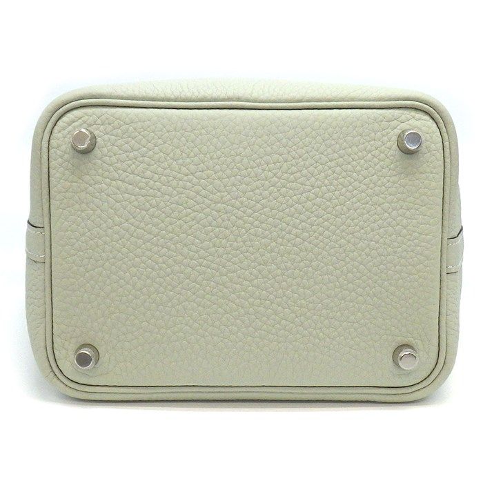 HERMES Picotin Lock PM Handbag - 2023 Green Gray with Silver Hardware