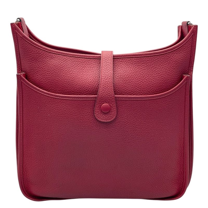 HERMES Evelyne 3GM X刻 in Rouge Grenat with Silver Hardware