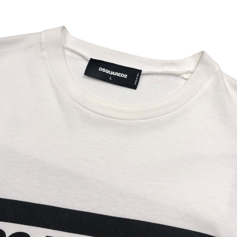 DSQUARED Logo Print T-Shirt - White Cotton for Men