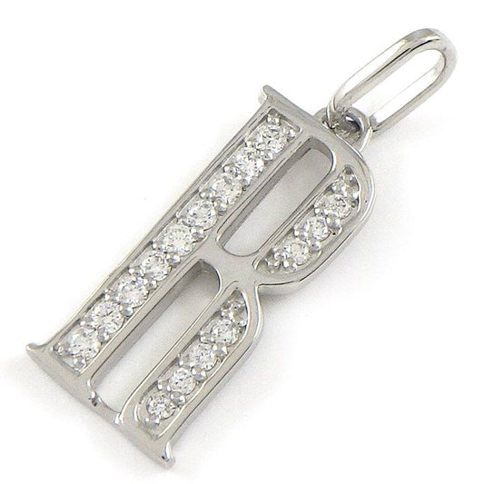 Exquisite Diamond Initial R Pendant in Platinum - 0.13ct