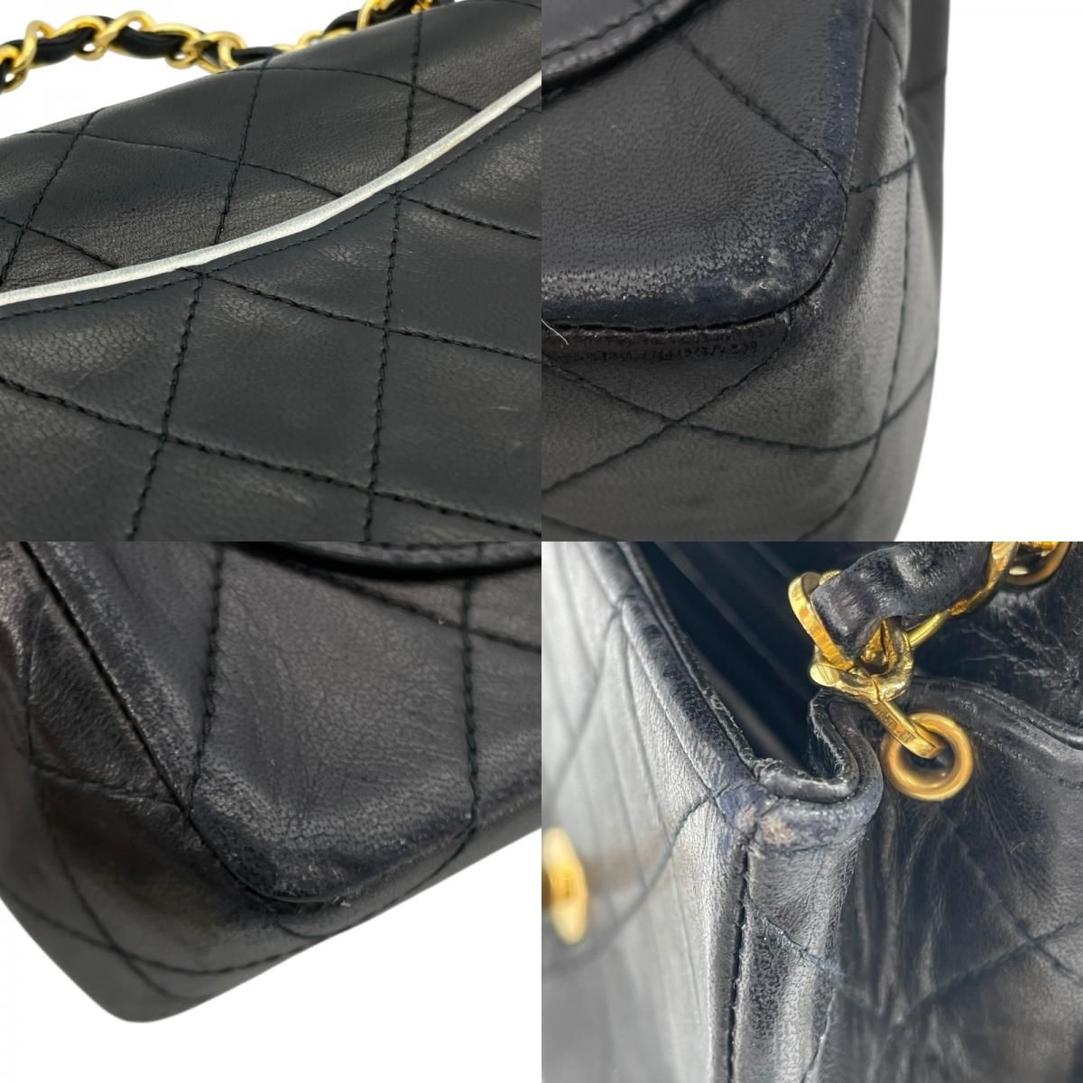 CHANEL Mini Matelassé 18 Black Leather Shoulder Bag - A01115