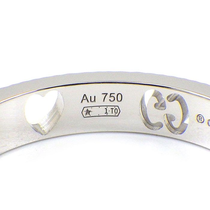 GUCCI Amore Heart Ring with Diamond in K18 White Gold - Size #9
