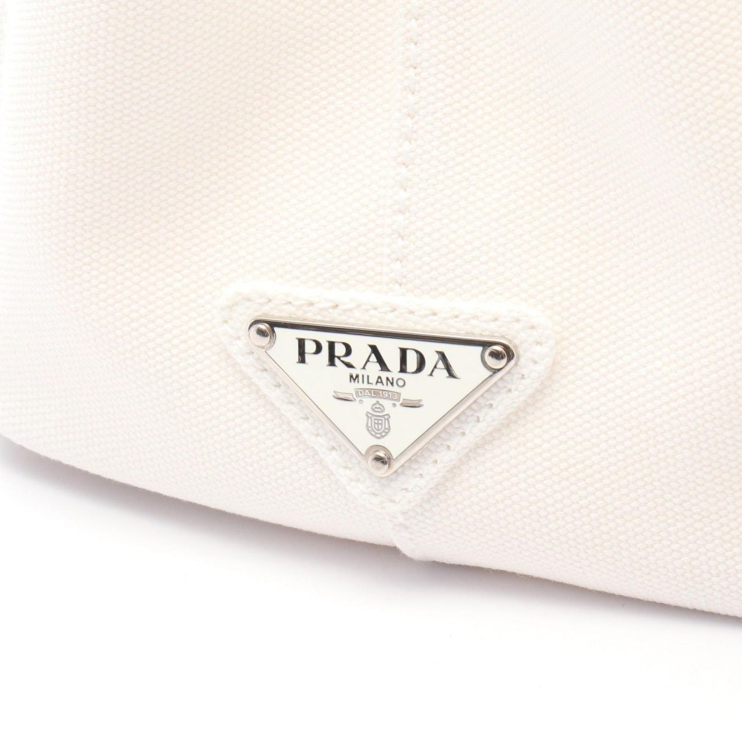 PRADA CANAPA Tote Bag - Exquisite White Canvas 2-Way Design