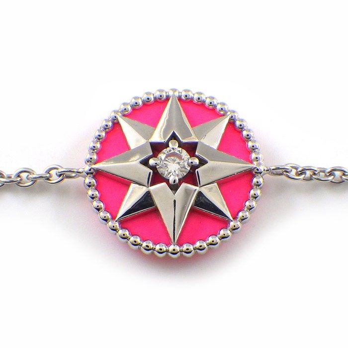 Christian Dior Rose des Vents Bracelet with Diamond & Pink Ceramic