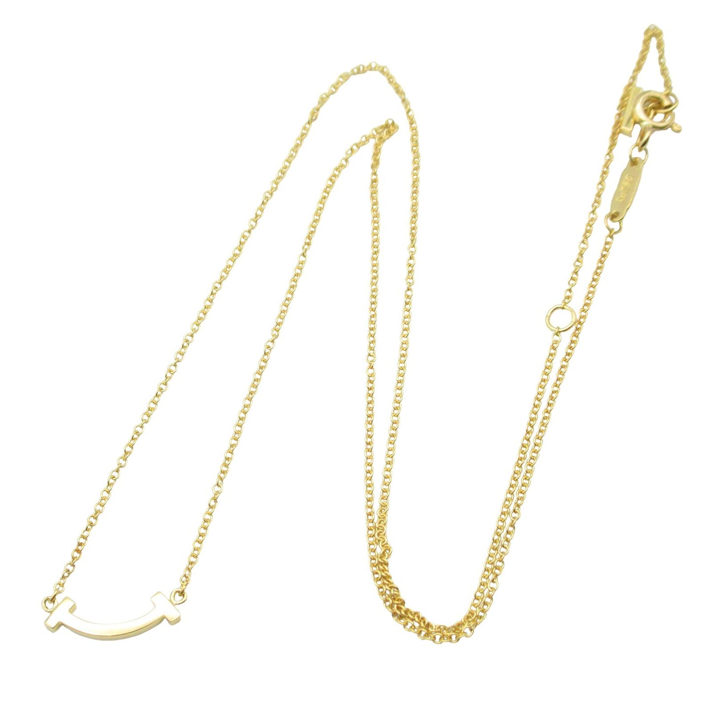 TIFFANY & CO T-Smile Mini Necklace in K18 Yellow Gold