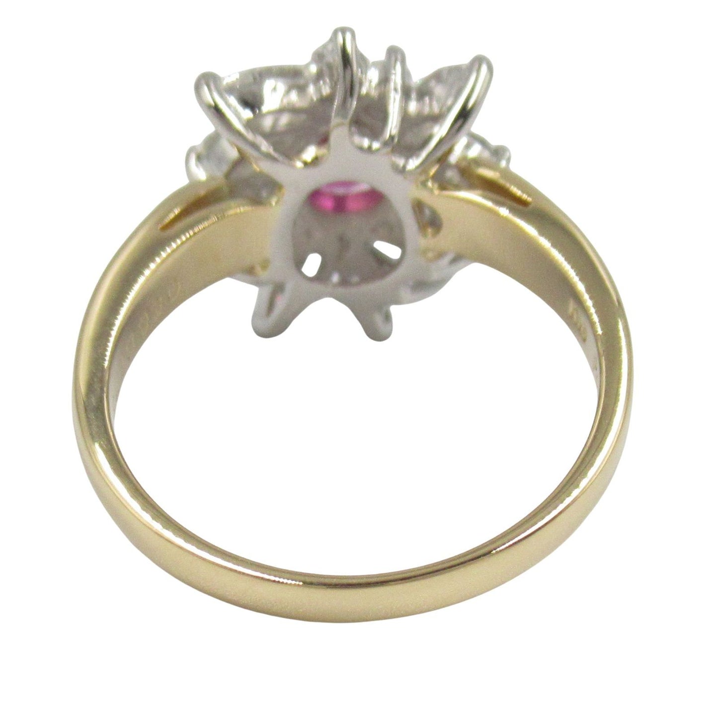 Exquisite Pink Sapphire & Diamond Ring in K18 Gold & Platinum
