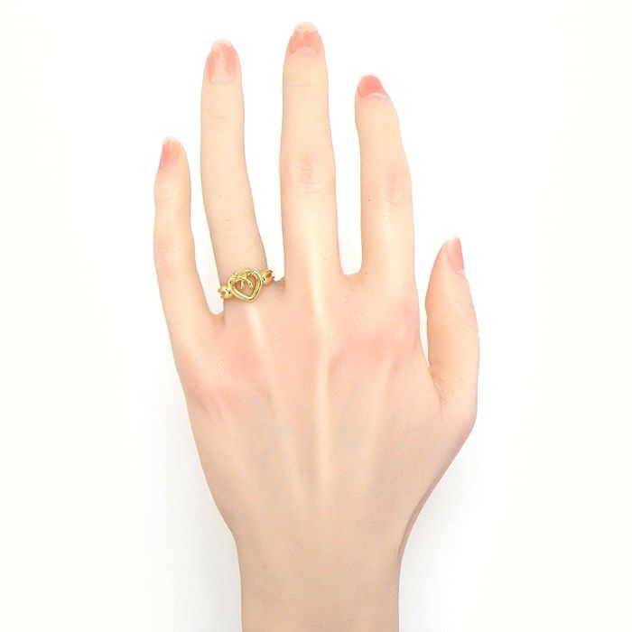 Tiffany & Co. Heart with Bow Ring in 18K Yellow Gold - Size 10