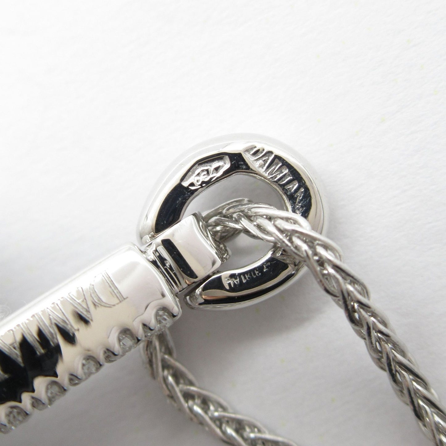 Damiani Mystery Cross Diamond Necklace in 18K White Gold