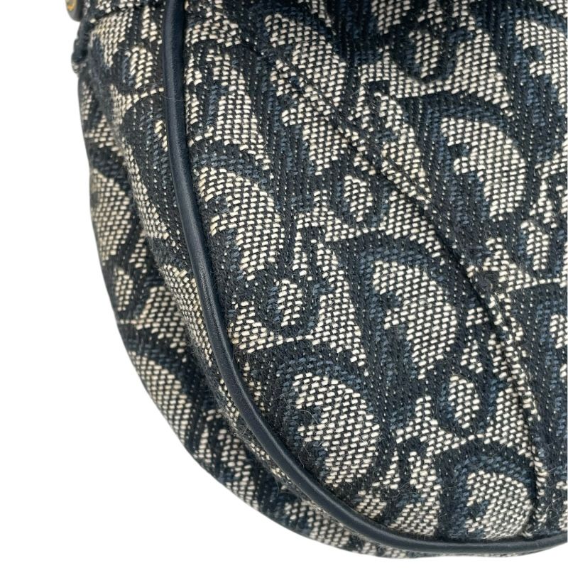 Christian Dior Trotter Saddle Bag in Navy Oblique Jacquard