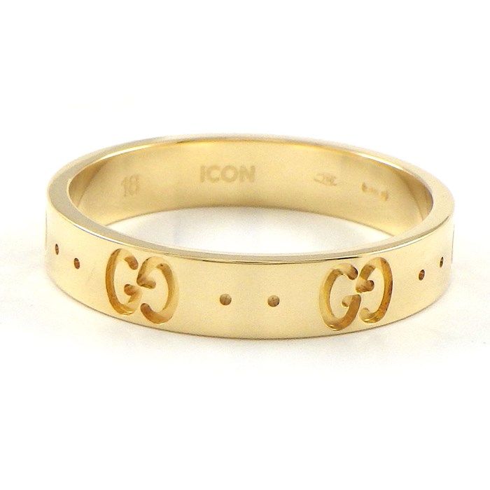 GUCCI Interlocking G Ring in K18 Yellow Gold - Size 17.5
