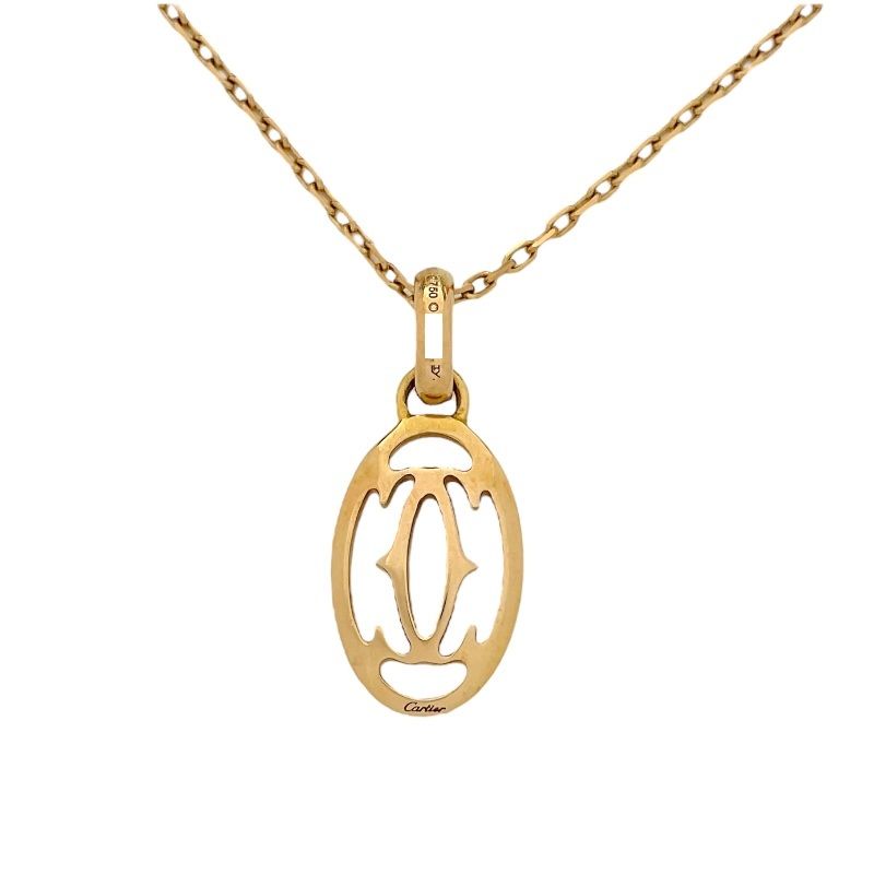 Cartier Double Logo Diamond Necklace in 18K Pink Gold