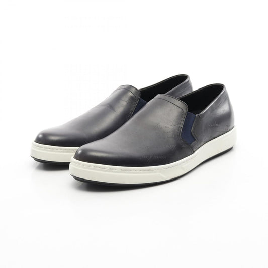 Berluti Navy Leather Slip-On Loafers - Exquisite Craftsmanship