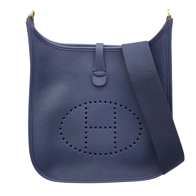 HERMES Evelyne 3GM Z刻 Blue Ankle Togo Shoulder Bag
