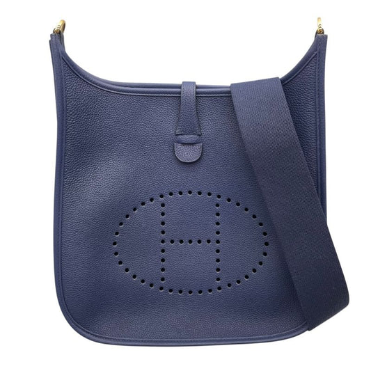 HERMES Evelyne 3GM Z刻 Blue Ankle Togo Shoulder Bag