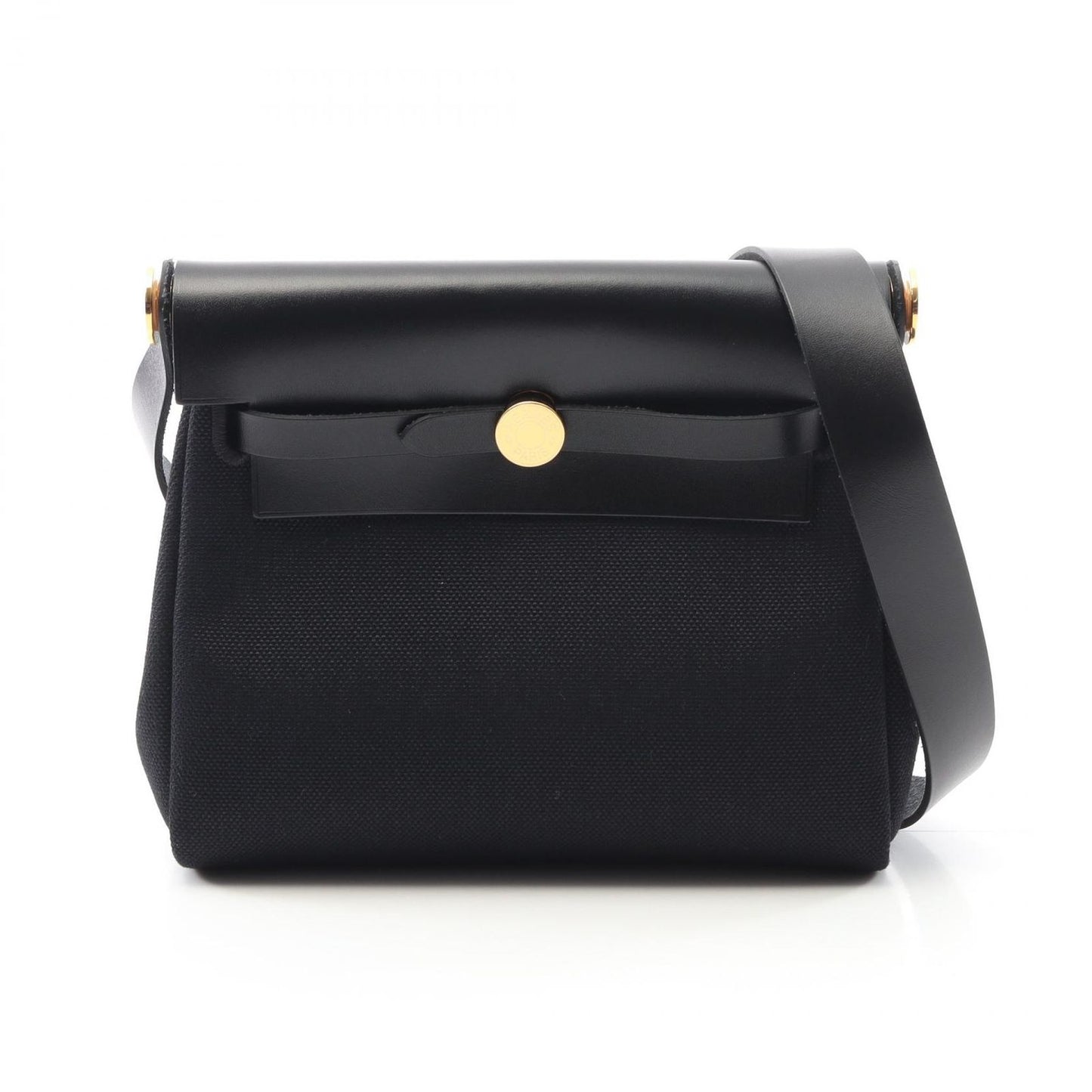 HERMES Mini Ethel Bag Zip Clutch in Black Canvas - Unused Luxury