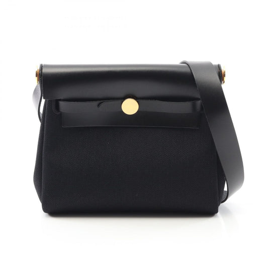 HERMES Mini Ethel Bag Zip Clutch in Black Canvas - Unused Luxury