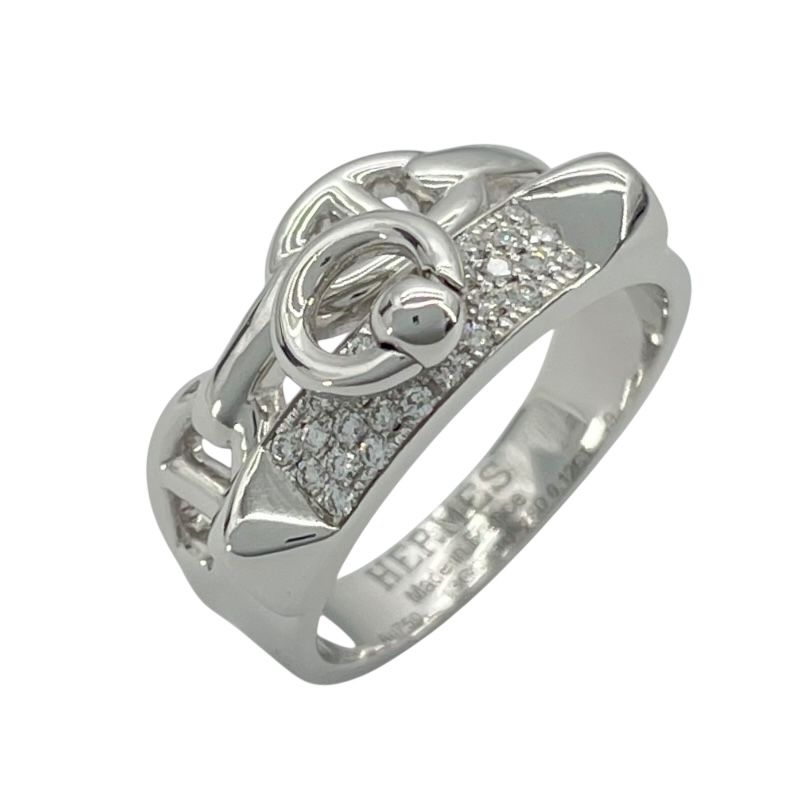 HERMES Collier de Chien Ring in K18 White Gold with Diamonds